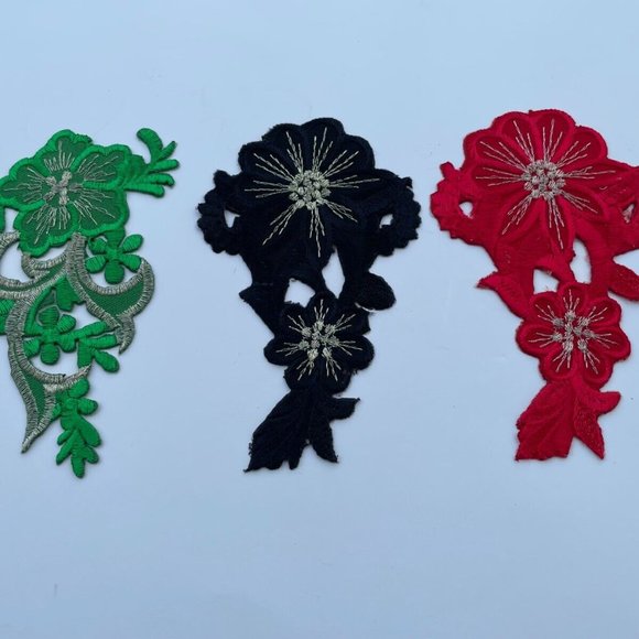 Iron On Patches Multi Color Flower Embroidery Patches for Clothes Jacket Lot 3 - Picture 5 of 9